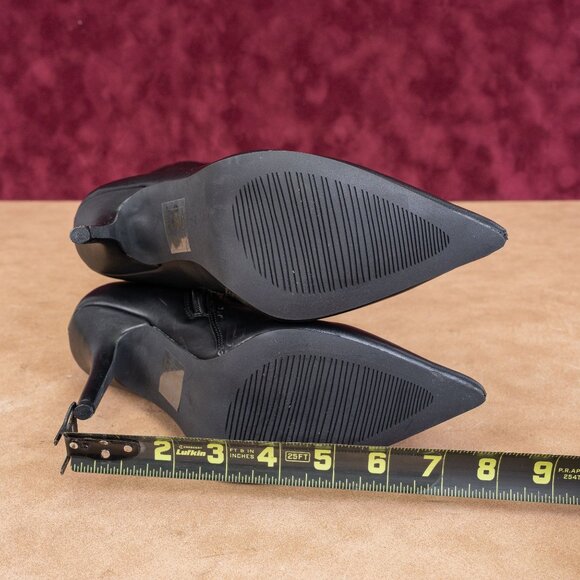 Azalea Wang Women Iceman Black Vegan Leather Pointy Toe Fashion Party Boots sz 7 - Picture 5 of 8